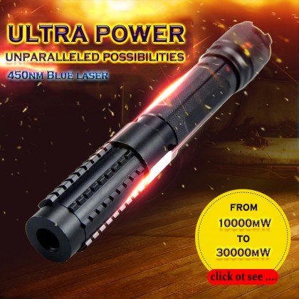 ultra powerful 450nm 10000mW - 50000mW blue laser pointer