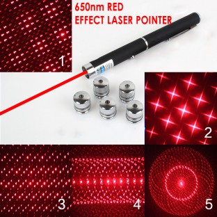 5 in 1 Middle Open 650nm Red Laser Pointer Kaleidoscopic Pen 5mW - 500mW