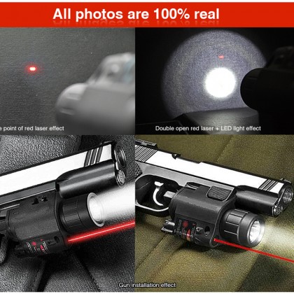 CREE LED Flashlight & Red Laser Sight Scope Picatinny Mount hunting Outdoors