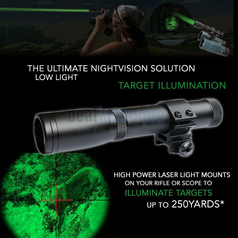 Long Range Green Laser Beam Designator Sight with Adjustable Torch Scope Mount 